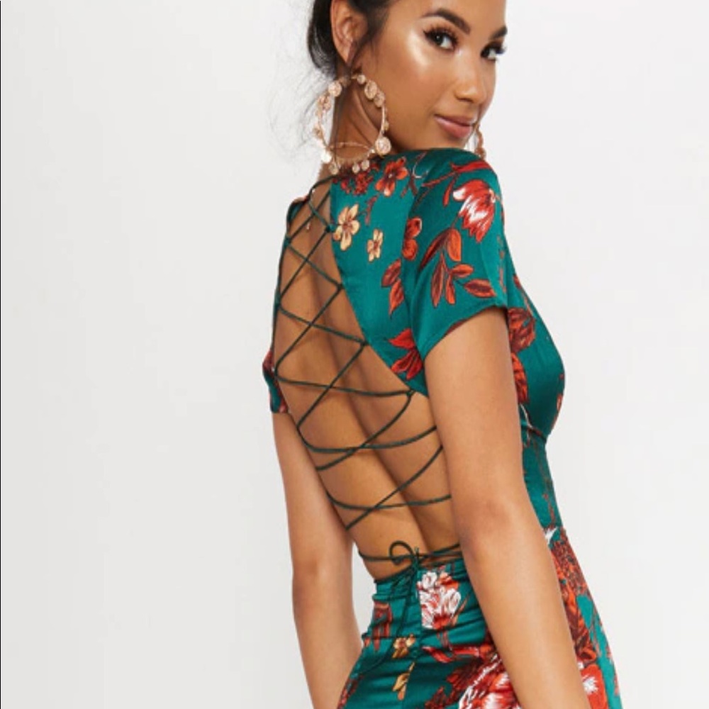 Floral Tie Up Dress Pretty Little Thing